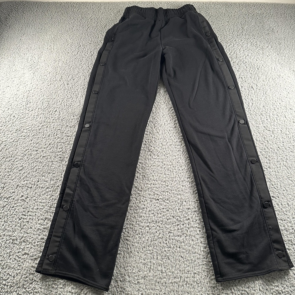 Alo Track Pants Womens S Black Snap Away Tear Away Sweatpants Active Lounge